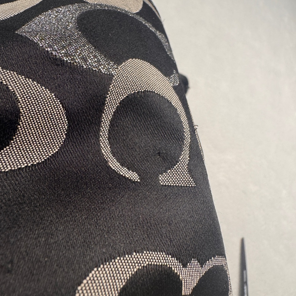 Coach Women's Metallic Silver Black SoHo Signature Shoulder Bag Tote F19664 Y2K - Picture 16 of 16